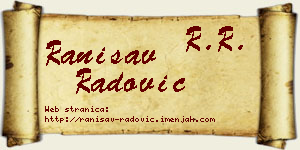 Ranisav Radović vizit kartica